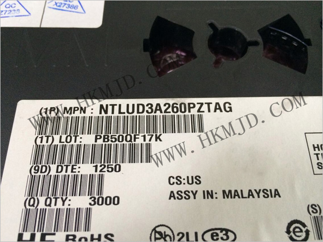 ON 場效應管 NTLUD3A260PZTAG MOSFET - 陣列 2個 P溝道（雙）