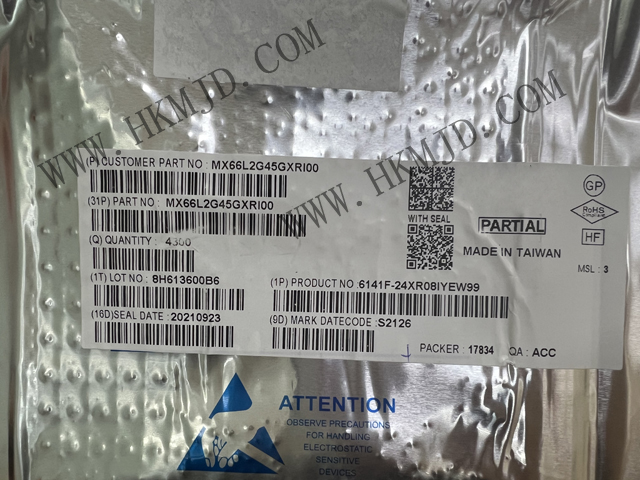 全新原裝 MXIC MX66L2G45GXRI00 串行NOR閃存 2Gb SPI - 四 I/O，DTR