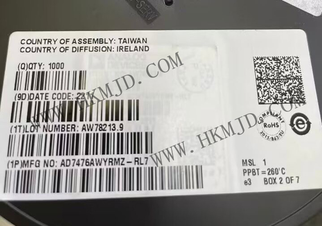 12位ADC AD7476AWYRMZ 1 MSPS、低功耗A/D轉(zhuǎn)換器，采用MSOP封裝