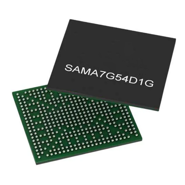 Microchip SAMA7G54D1GT-I/4UB ARM Cortex A7 微處理器 MPU，帶 MIPI 攝像頭和 1Gb 集成 DDR3L