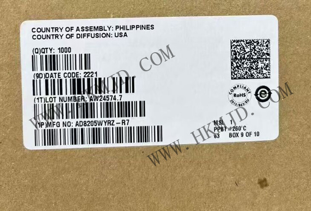 亞德諾(ADI) AD8205WYRZ AD8205 單電源差動(dòng)放大器，提供8引腳SOIC封裝