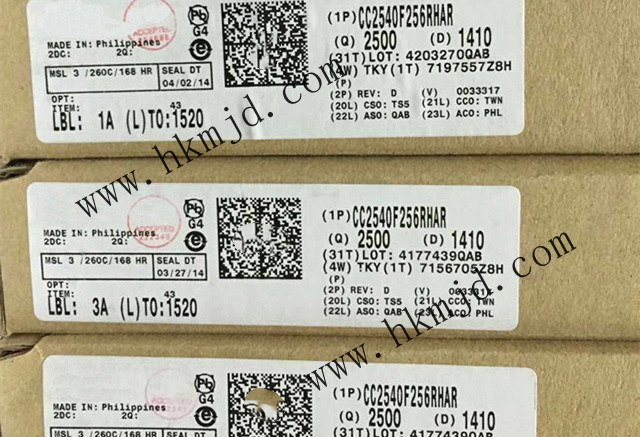 配備256kB 閃存，8kB SRAM【CC2540F256RHAR】——帶 USB 的低功耗 Bluetooth?無線MCU