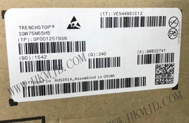 650 V【IGW75N65H5】TRENCHSTOP? 5 H5（高速5）IGBT詳細參數